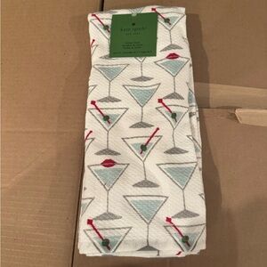 3 Kate Spade Martini Print Kitchen Towels NWT